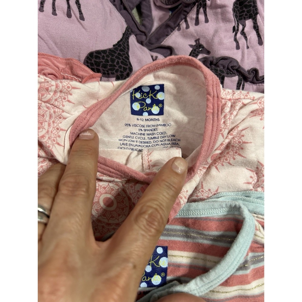 Kickee Pants Lot Footie Pajamas PJs Baby Girls Size 6-12 M - Picture 5 of 10